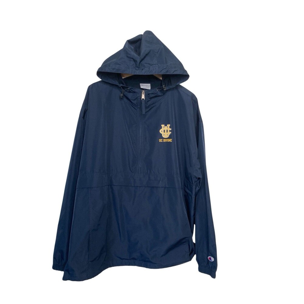 Champion Men's Navy Blue UCI University Of Irvine Anorak Pullover XL Lightweight